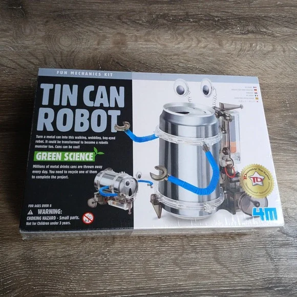 TIN CAN ROBOT KIT~GREEN SCIENCE KIT~BRAND‎ NEW~SEALED BOX ZB