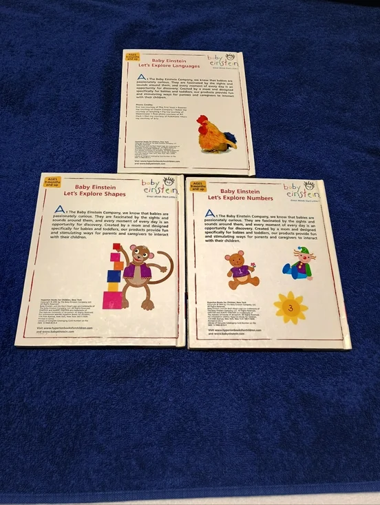Disney Baby Einstein Kids Toys Board Book Set - Blue - Let's Explore Series