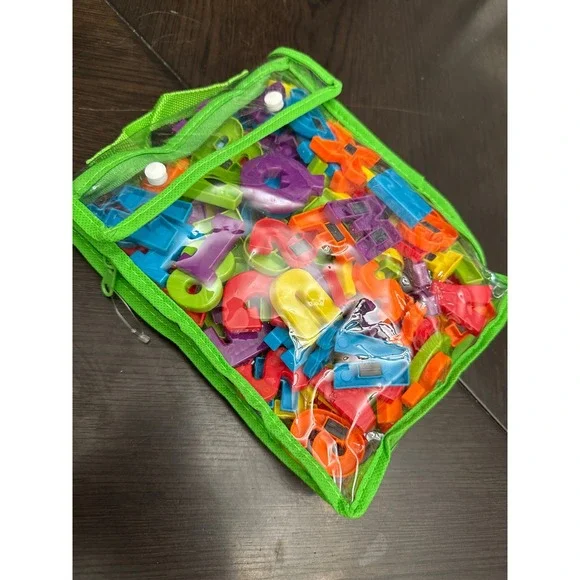 Magnetic Alphabet Letters and Numbers Set Colorful Plastic Educational Toy Bag