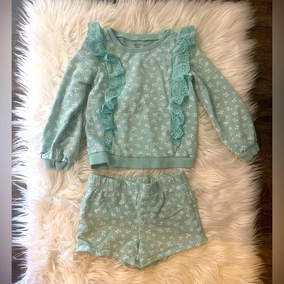 Carter’s Girl Sweatshirt and Shorts Outfit Set Bin 1