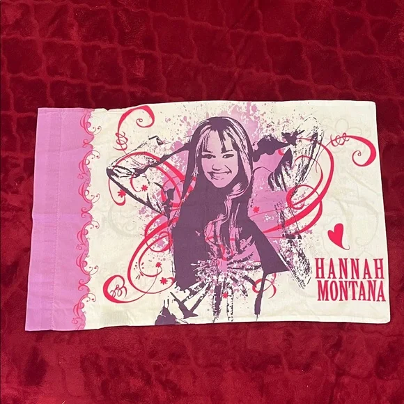Vintage Rare Y2K Hannah Montana Be Your Own Star Disney Graphic Pillowcase
