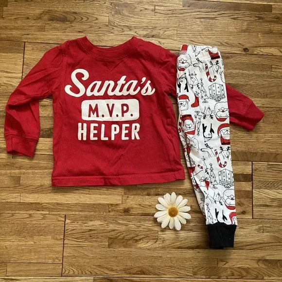 Carter's Santa's‎ MVP Helper Pajamas Size 18 Mo