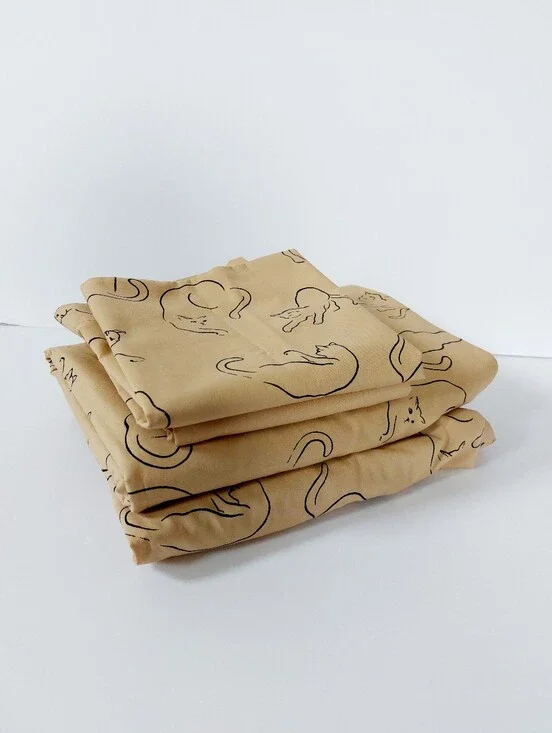 Alex West Whispurr Springmaid Cat Twin Sheets 2 Pillowcases Vintage Percale