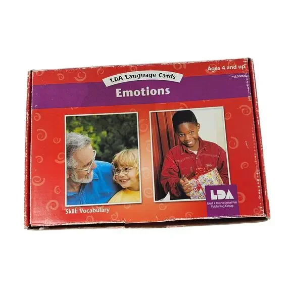 Vintage Educational Ephemera LDA Skills Language Cards Emotions Early Learning
