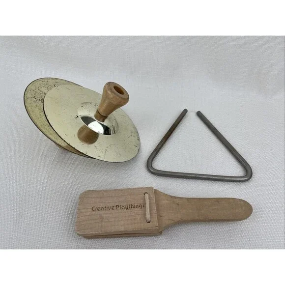 Vintage Kids Musical Instruments‎ - Cymbals, Triangle, Creative Clapper Children