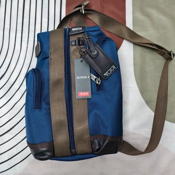 Tumi Alpha Bravo Monterey Sling Bag Blue Anti-Theft Crossbody