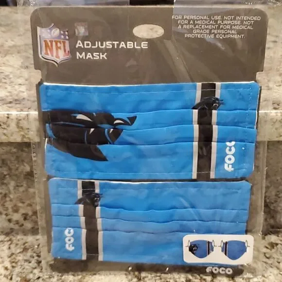NFL FOCO Carolina Panthers FaceMask one set of 2 masks