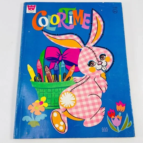 Color Time 1964 Vintage Coloring Book Easter Bunny Whitman 1120 Unused Uncolored