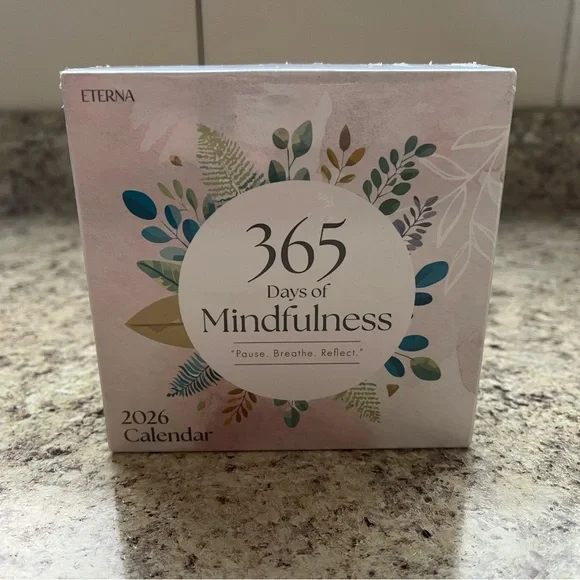 Eterna Floral Mindfulness Daily Flip Calendar - Pink, Teal & Sage