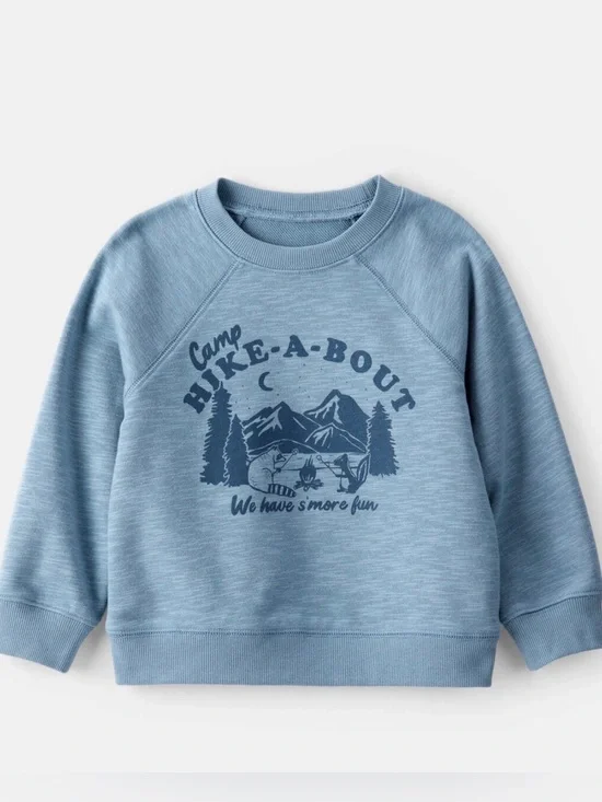 Carter’s Kids Light Blue Camp Graphic Sweatshirt 2T