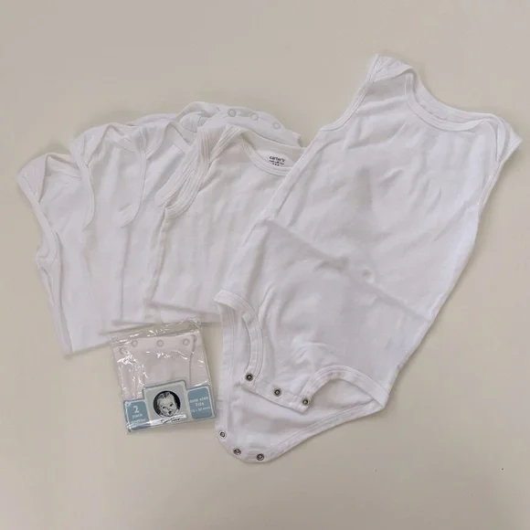 Carter's Baby White Tank Onesies Size 24 months NWOT