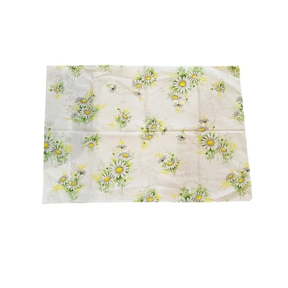 Vintage Springmaid Wondercale Daisy Floral Standard Pillowcase Yellow White USA