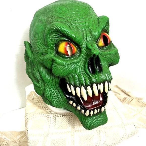 Rare 1990 Green Demon American Mask & Novelty Vintage Collectible Mask NWT