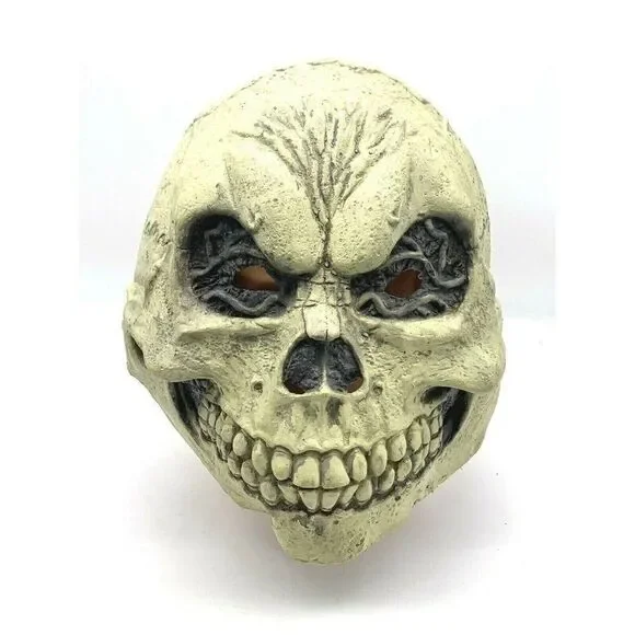 Vintage 1998 Skull Skeleton Head Halloween Mask