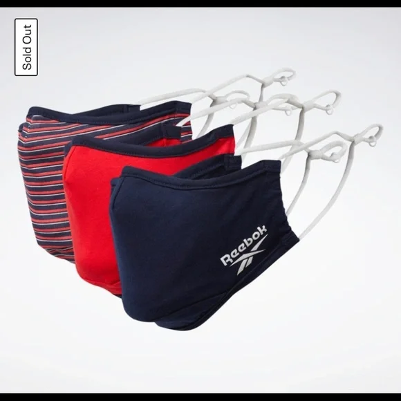 🆕REEBOK MASK 3 PACK STRIPE AND SOLID