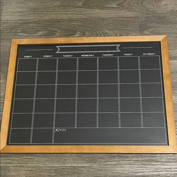 Wood Framed Black Chalkboard Weekly Planner