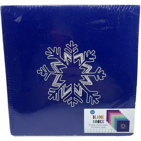 Christmas Blank Books - Large Snowflakes - 8 Individual Multi Color Books