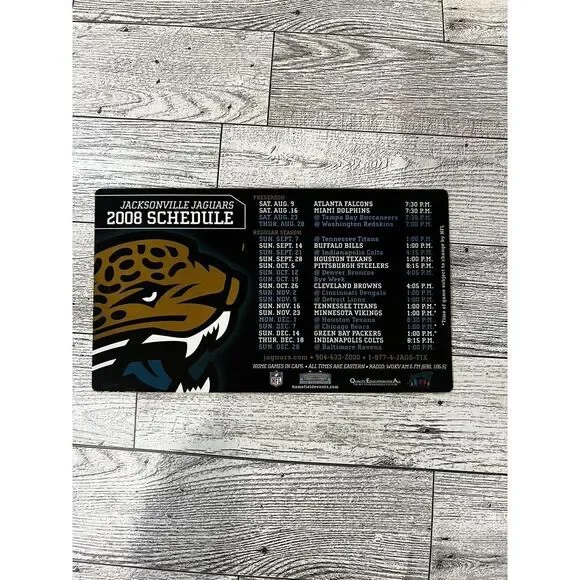 Official Jacksonville Jaguars 2008‎ Magnetic Schedule