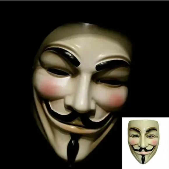2 Pack of V for Vendetta Mask Fawkes Anonymous Halloween Cosplay Party Costume