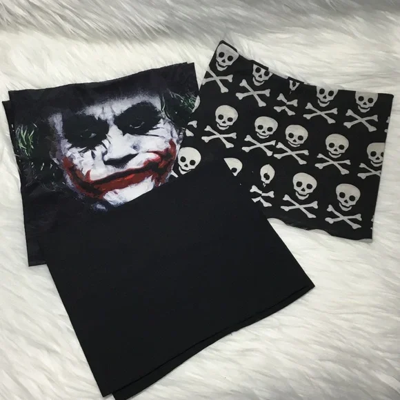 Neck Gators, Lot of 3 - Joker/skulls/solid