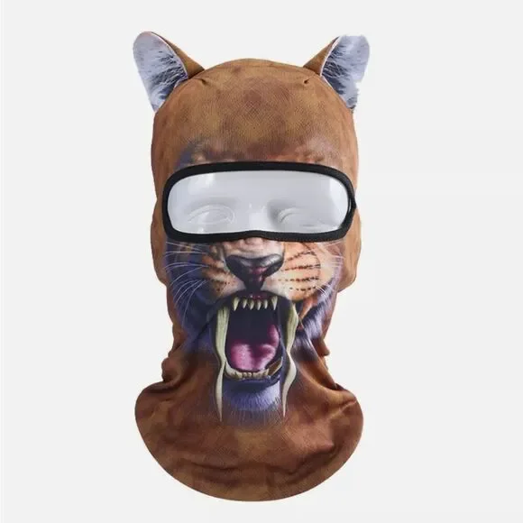 Breathable 3D Animal Printing Balaclava Cycling Hat Dog Cat Ears Full Face Mask