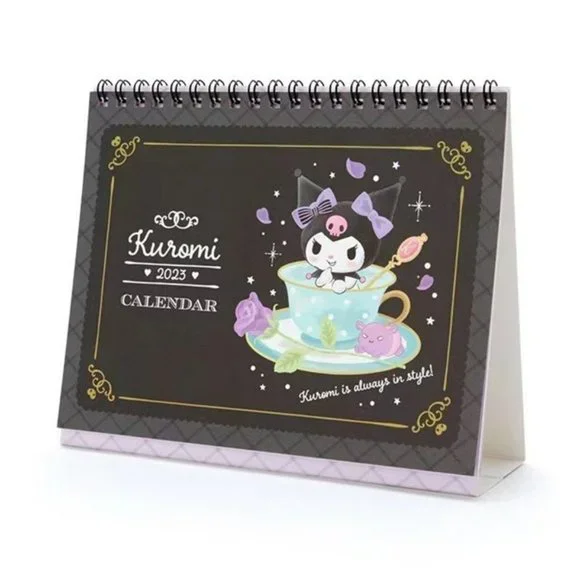 SANRIO KUROMI CALENDAR 2023 Desk or Wall Monthly Pages with Stickers