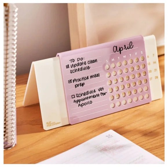 NEW! Erin Condren Acrylic Perpetual Calendar Lilac Cream