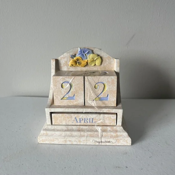 Vintage Marjolein Bastin Perpetual Floral Calendar Office Calendar Pansies