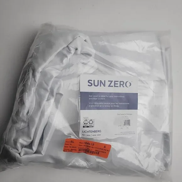 Sun Zero Dupioni Silk thermal blackout SINGLE curtain valance 'Pearl' 40x84 #BT1