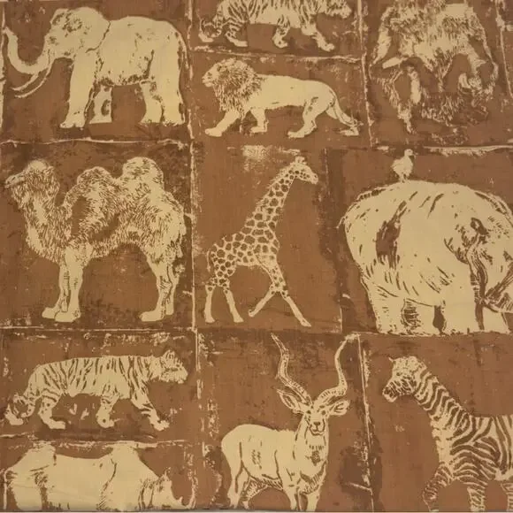 MARTEX Vintage 70s 80s Bakuba Animals by Bedford Stuyvesant Twin Sheet Set