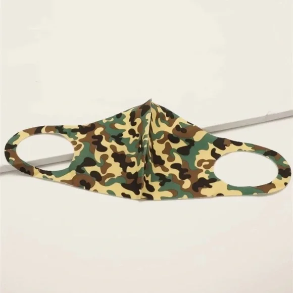 LAST 2! Black & Green Camouflage Face Mask