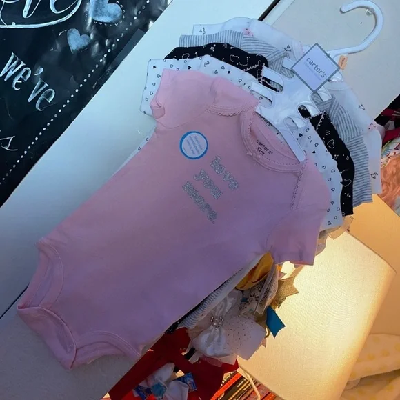 Carter’s Baby Girl 5-Piece Heart Original Bodysuits‎