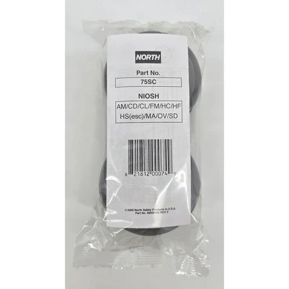 North 75SC Respirator Filter Cartridge AM/CD/CL/FM/HC/HF/HS(esc)/MA/OV/SD 2-Pack