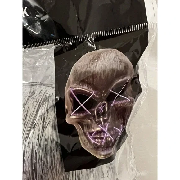 Light Up Skull Mask (battery‎ Operated) Halloween - Costume