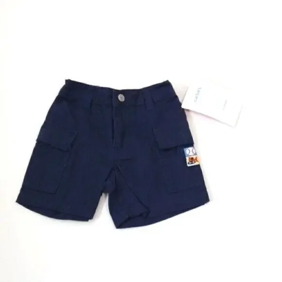 NWT Carter's Boys‎ 6 Months Navy Blue Cargo Shorts
