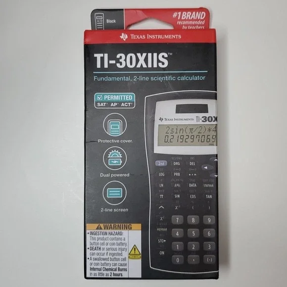 Texas Instruments TI‑30XIIS Scientific Calculator 2Line Display SAT ACT Approved