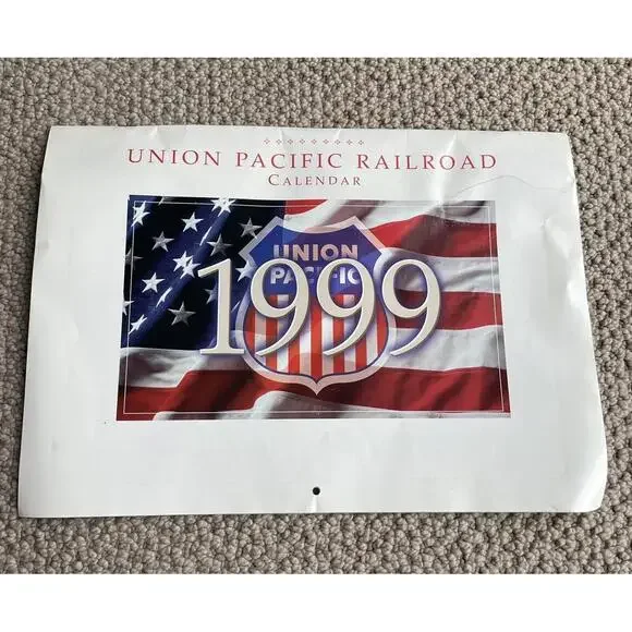 Union Pacific Railroad 1999 Calendar Train Vintage‎ Collectible Wall Art