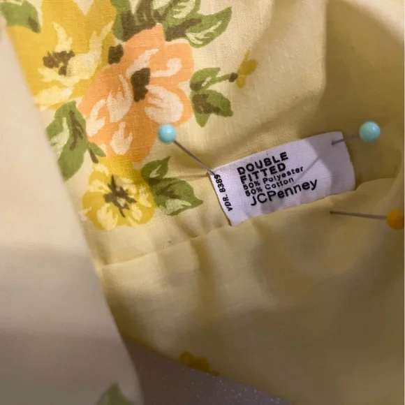 JCPenney’s vintage fitted double sheet poly blend floral print.