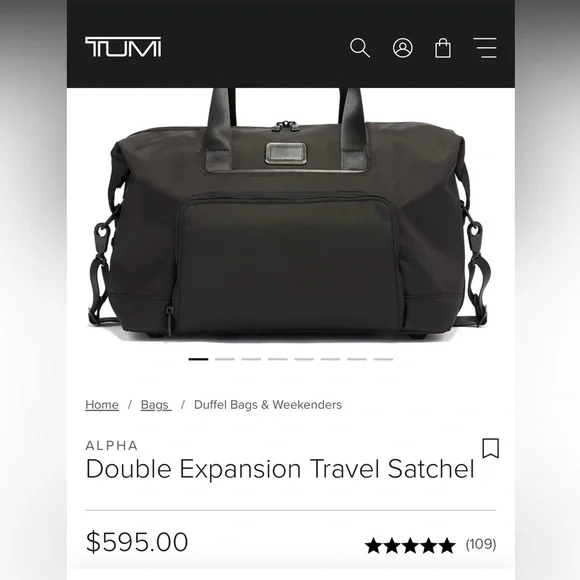 Tumi duffle bag in chocolate brown