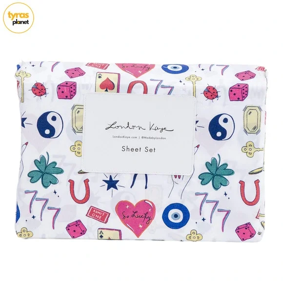 London Kaye,‎ Lucky Girl Sheet Set - Lucky Charms Sweet, 4 pc set - Size QUEEN