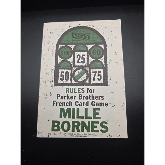 Mille Bornes 1962 Parker Brothers RULES ONLY French‎ Card Game Instructions