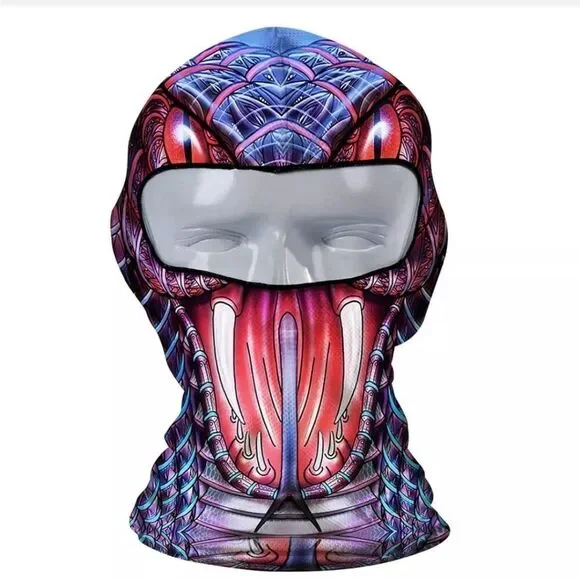 Christmas Mask Balaclava Hood Thin Neck Gaiter Cartoon Printing Full Face Mask