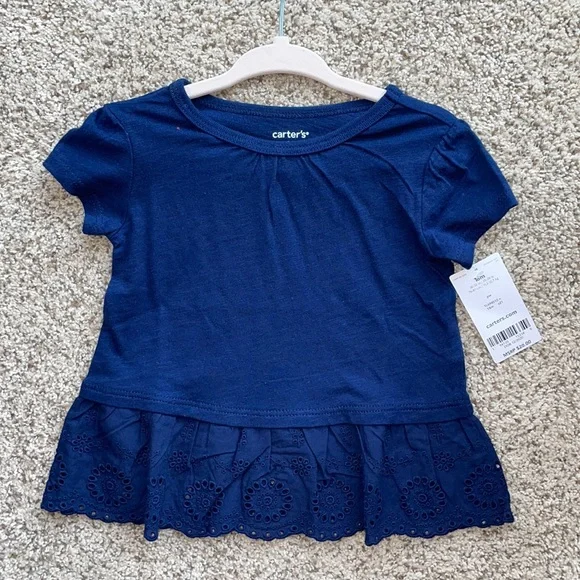 NWT Carters 18 month navy blue top with detail bottom