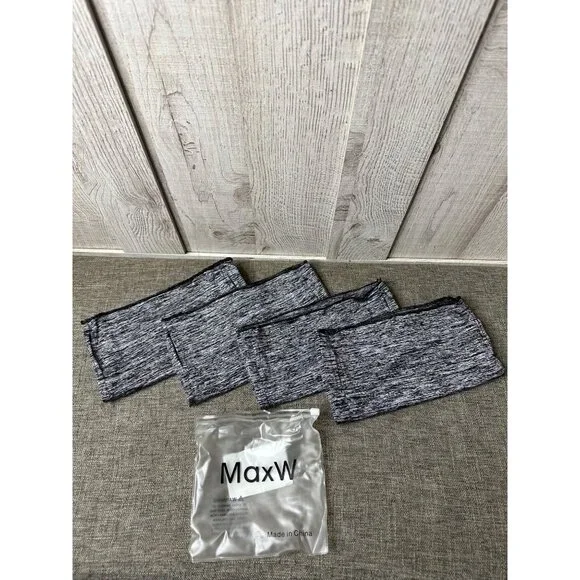 MaxW Set Of 4 Stretchy Neck Gaiter Masks Outdoor Wear Black Gray