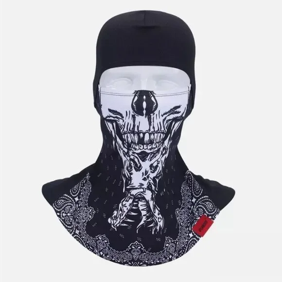 Skull Ghost Ski Full Face Mask Balaclava Bandana Breathable Neck Gaiter Scarf