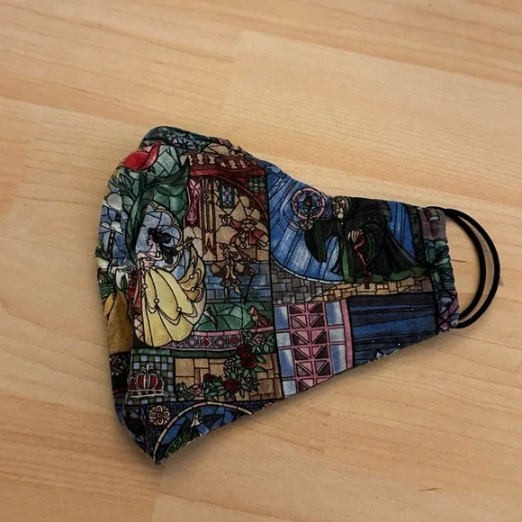 Mens Beauty and the beast stained glass face mask