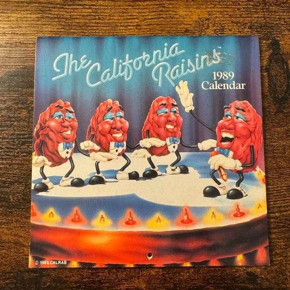 Vintage The California Raisins 1989 Mini Calendar