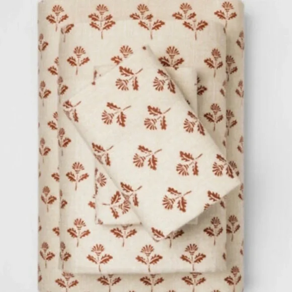 Target Threshold Flannel Fitted Sheet & Top Sheet Size Twin 100% Cotton Made