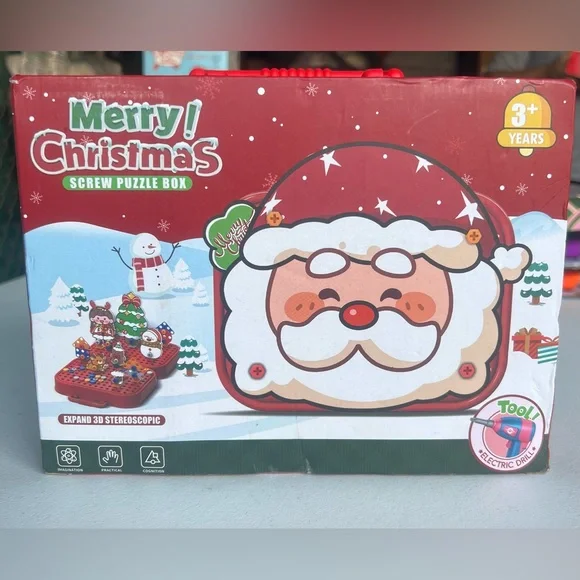 Merry Christmas Screw Puzzle Box -