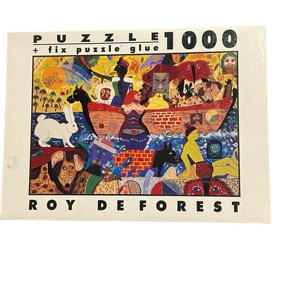 Roy De Forest Seawall 1000 Piece Puzzle Fink & Company Ref 9-404 Complete